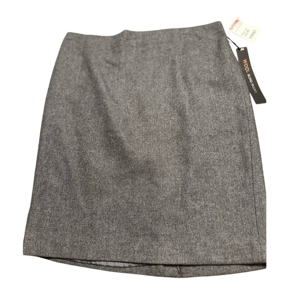 Dalia Collection Size 8 Gray Wool Blend Skirt Modern Fit NWT